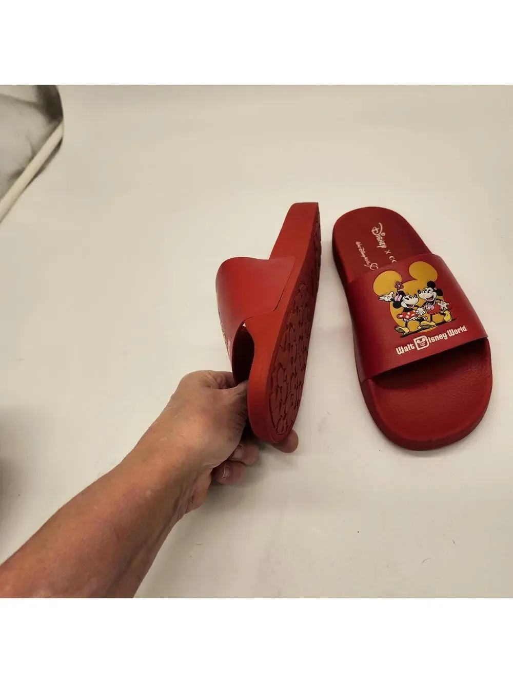 New Coach x Disney Slide Red Mickey Mouse And Minnie Mouse Disney World 7